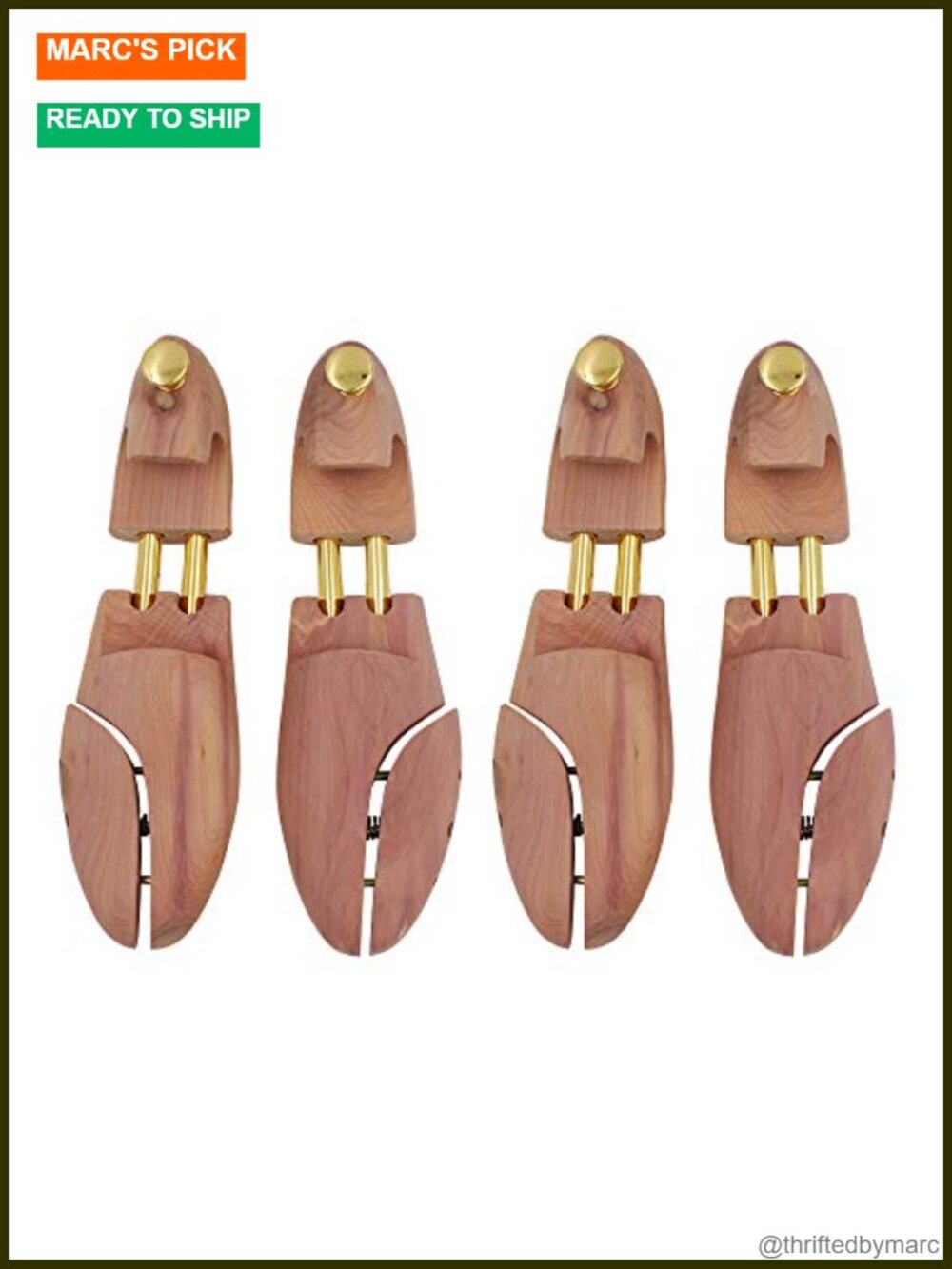 Cedar Wood Shoe Tree Twin Tube Adjustable Shoe Shaper 2 Pairs
